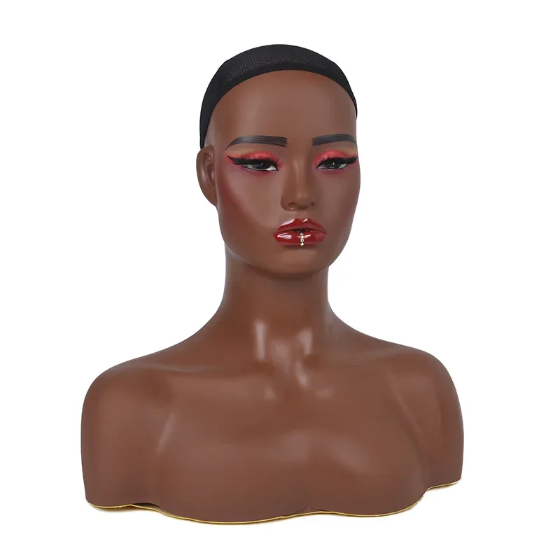アフリカ系黒人女性マネキンヘッド（肩付き）ウィッグジュエリーディスプレイ用