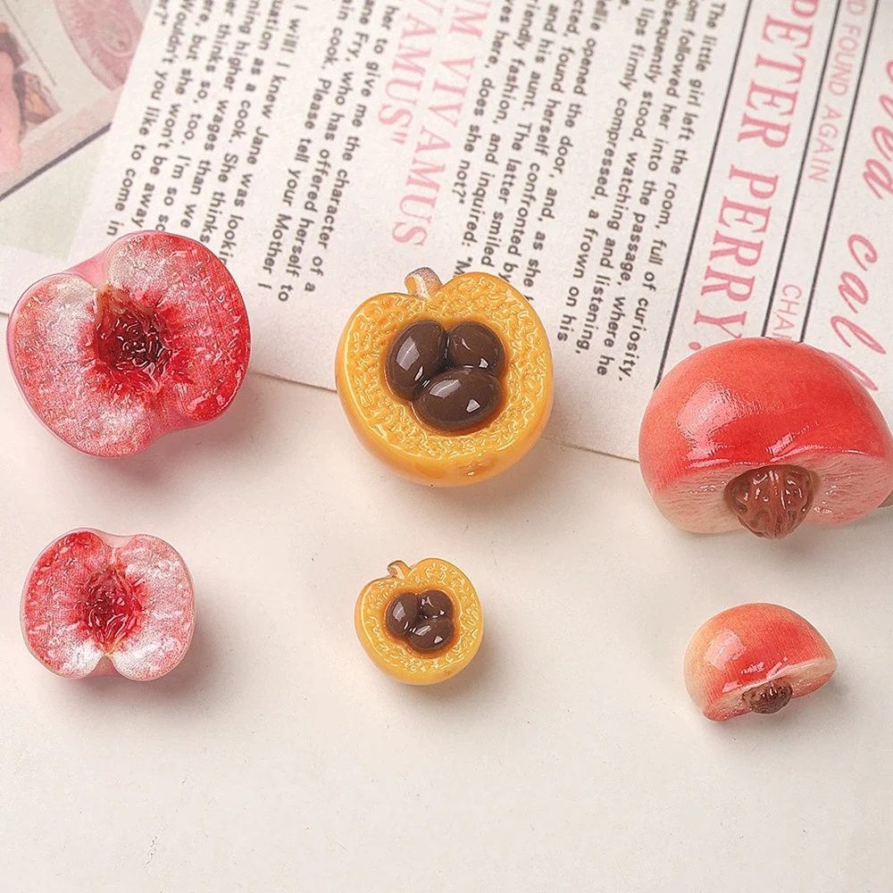 10 STKS Glanzende Half Peach S - Resin Crafts Diy recensie en prijs