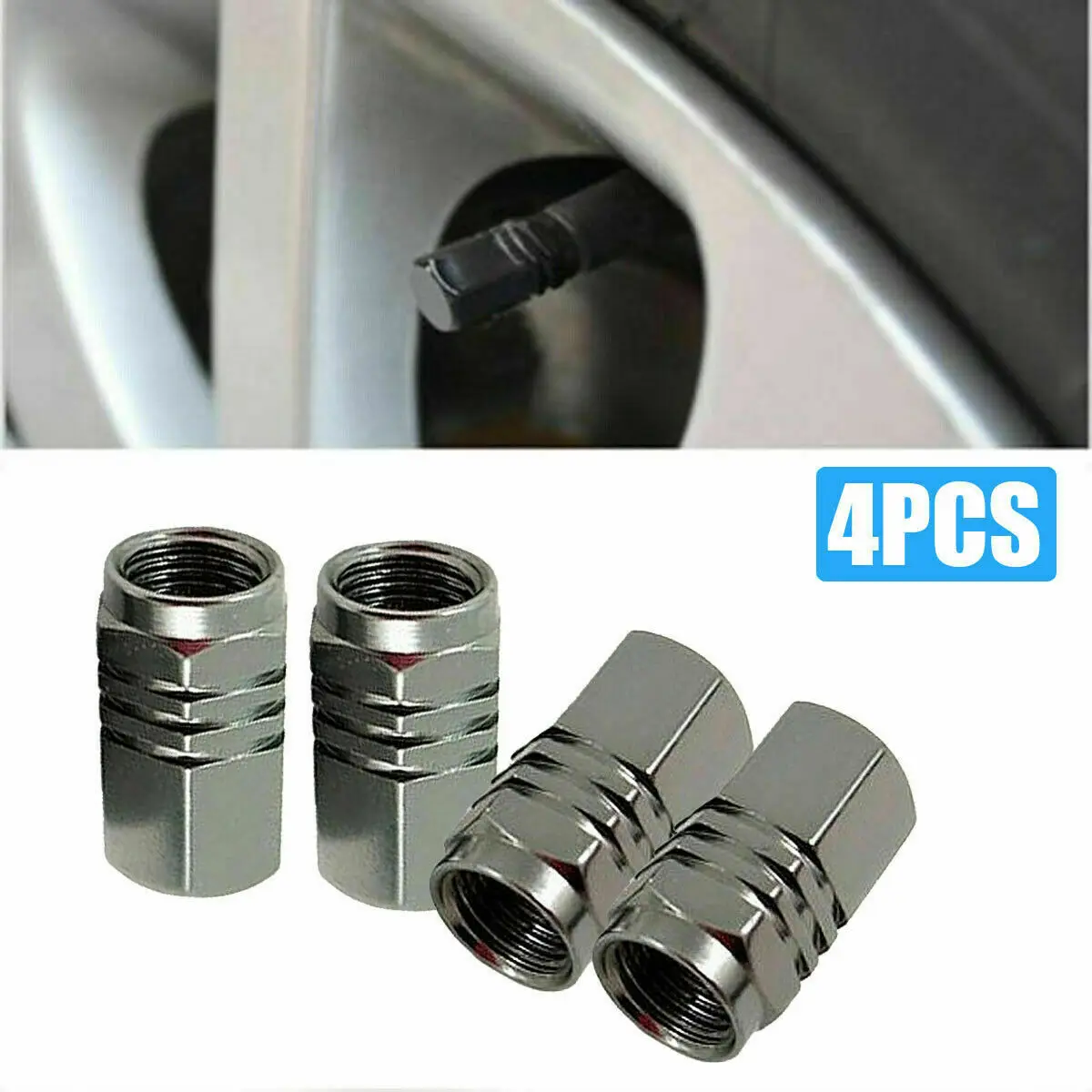 

4Pcs Aluminum Alloy Car Wheel Tire Valve Caps Tyre Rim Stem Covers Airdust Waterproof For Automobiles Motorcycles Trucks Bikes