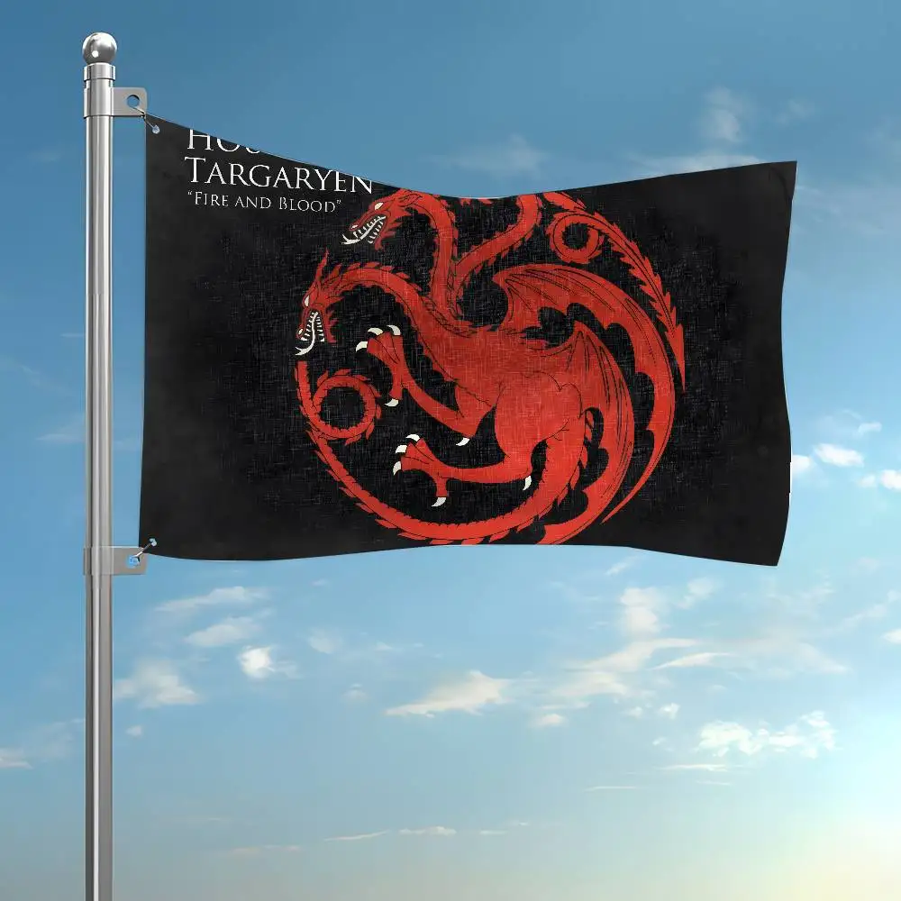 Bandera de Targaryen para casa, banderas personalizadas, tapiz para colgar en la pared, manta de fondo de bandera decorativa para exteriores