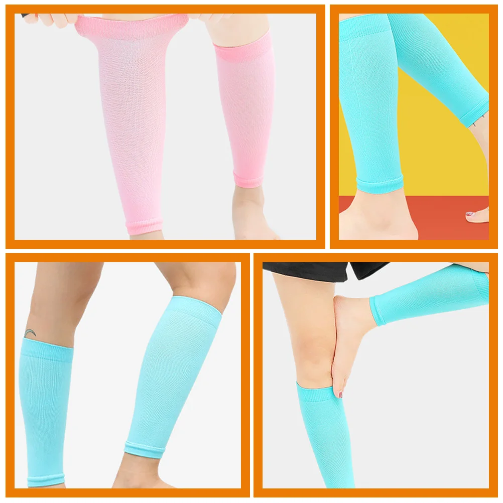 

6 Pairs Compression Calf Sleeves Breathable Socks for Men Women Black White Blue Pink Gray Support Stockings Anti Slip