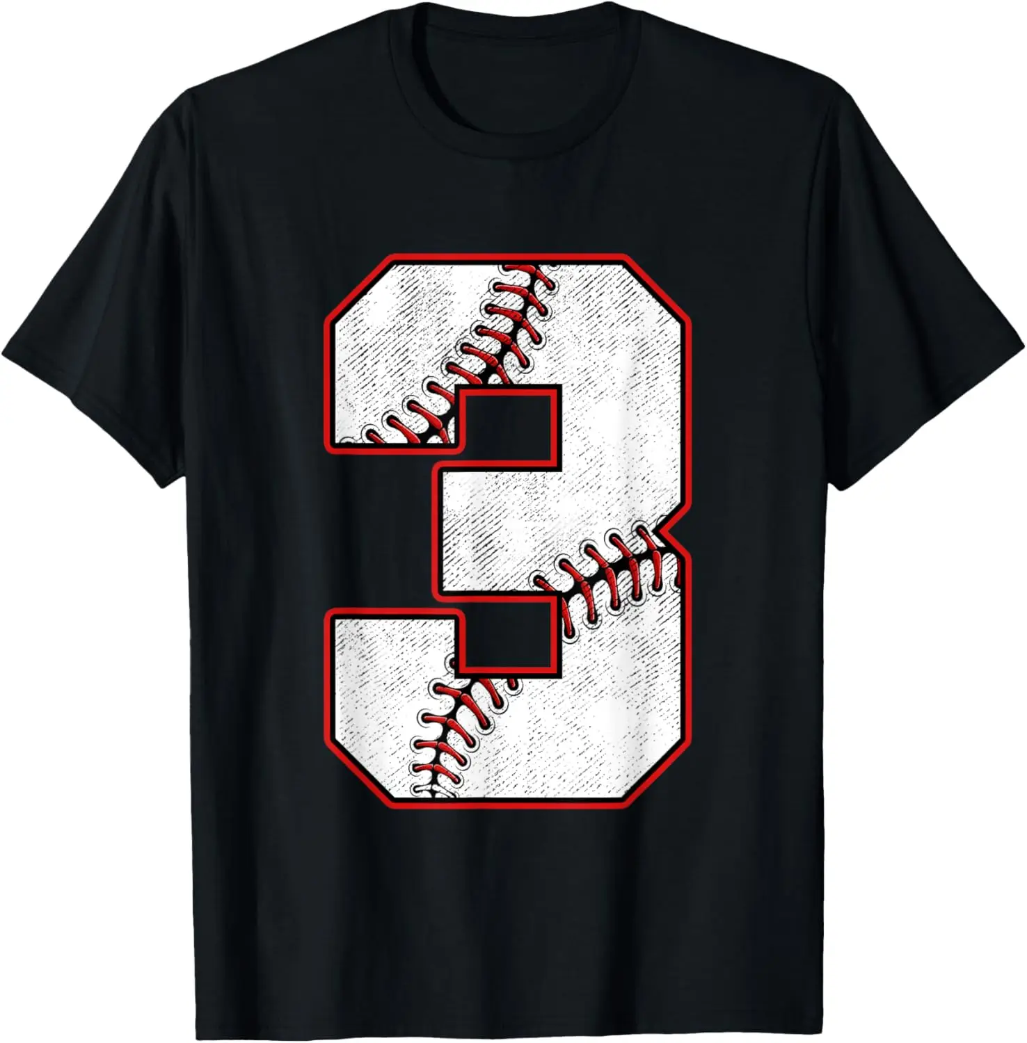 

Kids 3 Year Old Shirt 3rd Birthday Baseball Party Number #3 T-Shirt