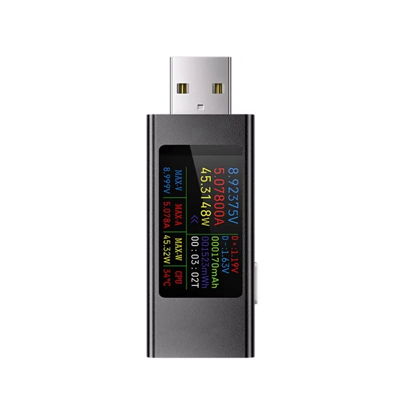

6-In-1 Multi-Function DC Voltage Ammeter Power Meter Digital Display Curve Measurement USB Cell Phone Charging Tester