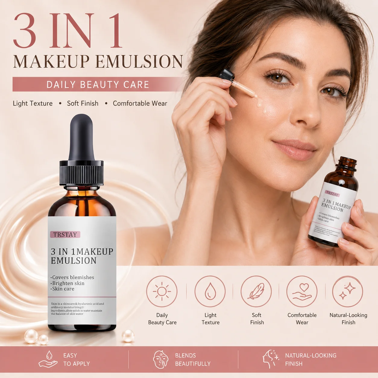 TRSTAY Skincare & Makeup Base Serum: Moisturizing and Hydrating, Ideal for Daily Makeup Base Care