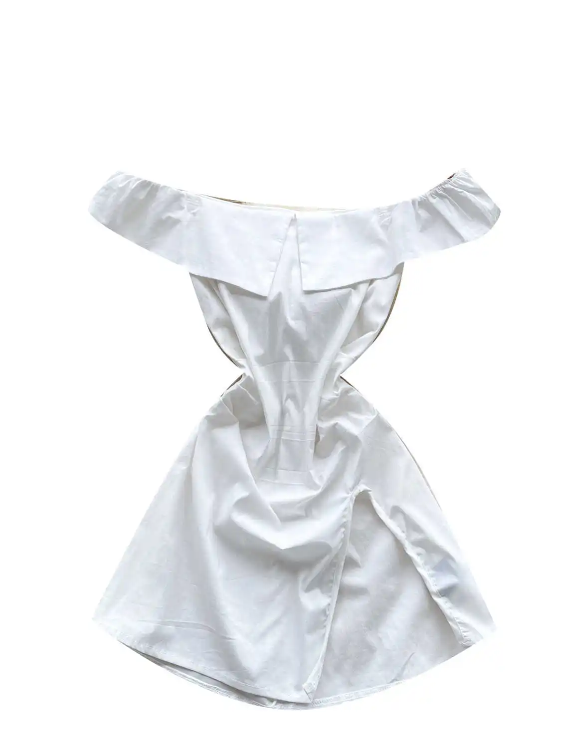 여성용 흰색 셔츠와 블라우스 Y2k 미적 빈티지 우아한 2000년대 오프 숄더 민소매 셔츠 슬릿 의류 2025 여름