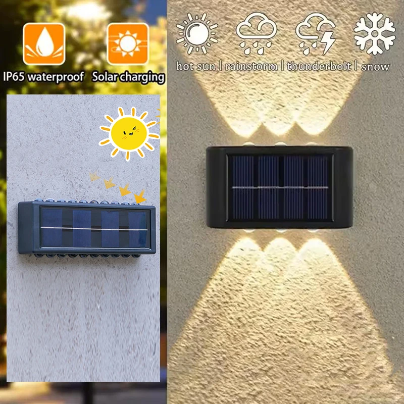 

Solar LED Light Outdoor Waterproof Wall Lamp Dusk to Dawn Fence Lighting for Summer Garden Yard Porch Walkway Camping Home 2025