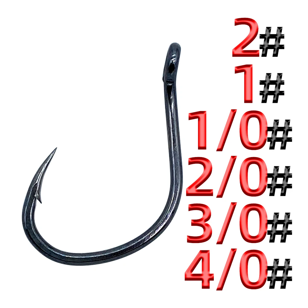 20Pcs Iron Hook Pipeline Giant Fishhook Sea ​​Hook Iron Single Hook Black Hook Grouper Hook