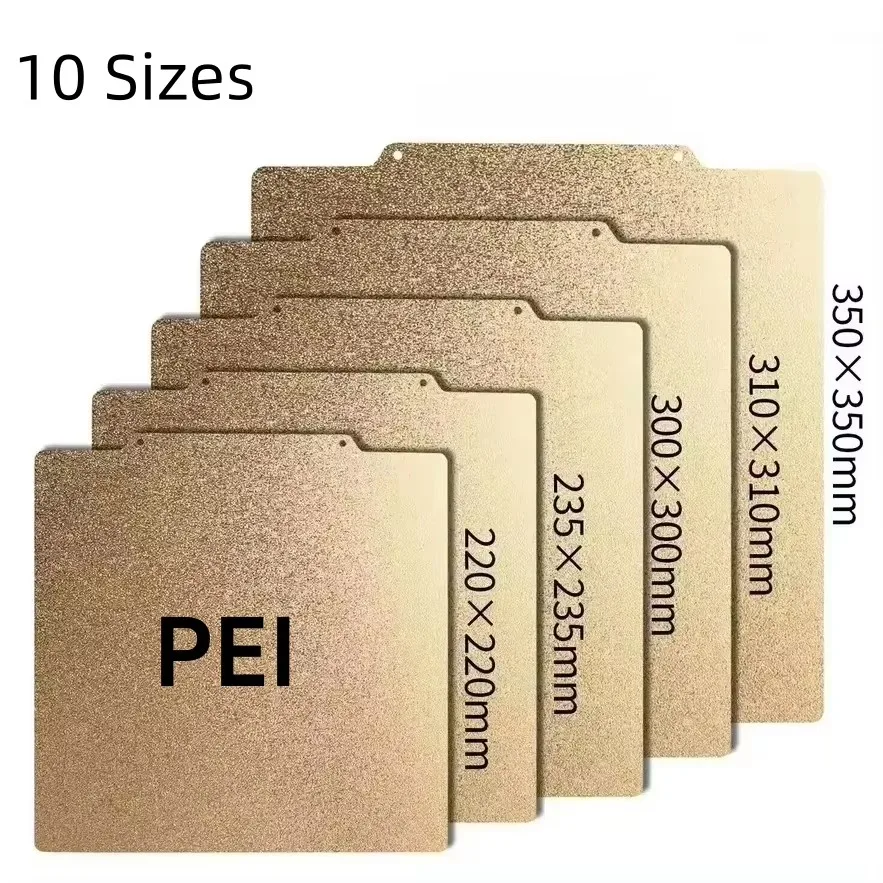 2 sided Magnetic PEI Powder Sheet 235/257/310/mm Double Sided Spring Steel Sheet Textured For Ender 3 CR10 P1P SW-X1 Build Plate