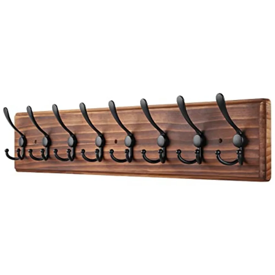 

Coat Rack Wall Mount Wooden Heavy Duty Coat Rack for Wall Triple Coat Hanger for Hanging Coats Jacket Hat Clothes