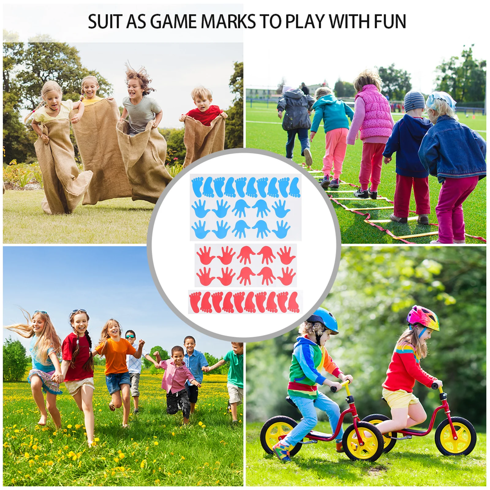 

40pcs Footprint Handprint Wall Decal Sticker Pvc Adhesive Waterproof Kids Room Nursery Bedroom Wall Stickers Home School