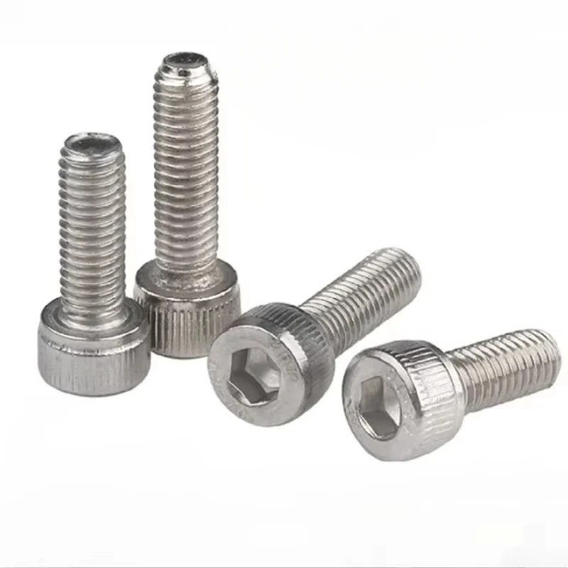 M1.4 M1.6 M2 M2.5 M3 M4 Hex Socket Bolt 304 Stainless Steel Full Tooth Cup Head Hexagon Allon Long Machine Screw Length 3-100mm