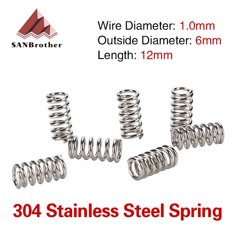 10pcs wire diameter 1mm Stainless Steel Compression Spring Compressed Spring Outside Diameter 6mm Return Spring