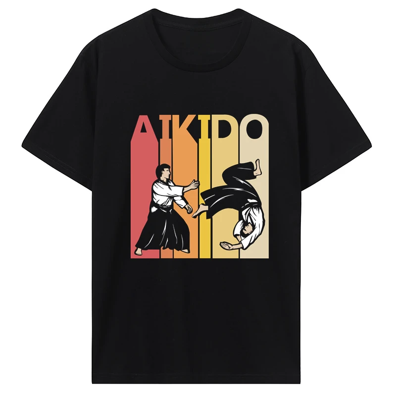 heavyweight Aikido Hapkido Boken Tanto Jo Martial Arts Top Quality T Shirt Casual Fitness Cotton Tops Men's Clothing Unisex