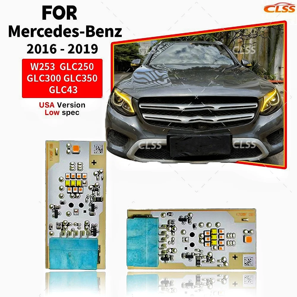 

Yellow Daytime Running Light Boards Lightsource For Mercedes GLC W253 GLC250 GLC200 2016-2019 LED Headlight DRL Chips Amber Blue