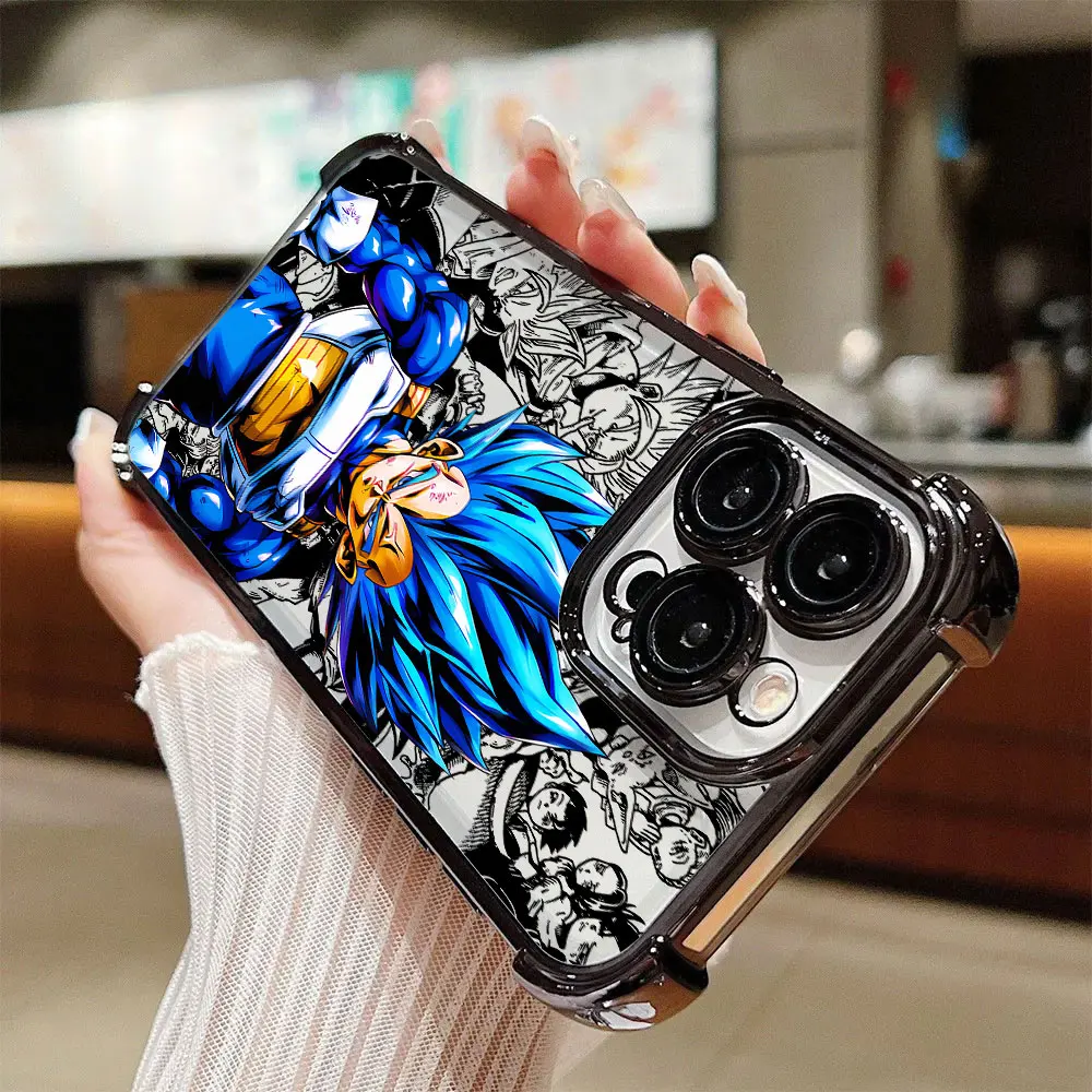 Dragons Balls Goku Vegeta Super Saiyan Phone Case for iPhone 11 13 15 16 17 Pro Max 14 Plus 17Air 16E 13 Pro 12 Mini Clear Cover view 3