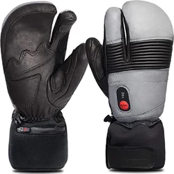 SAVIOR HEAT Winter Electric Heated Gloves For Men Women Sheepskin Leather Waterproof Rechargeable Battery Warm Hand Ski Bicycles
