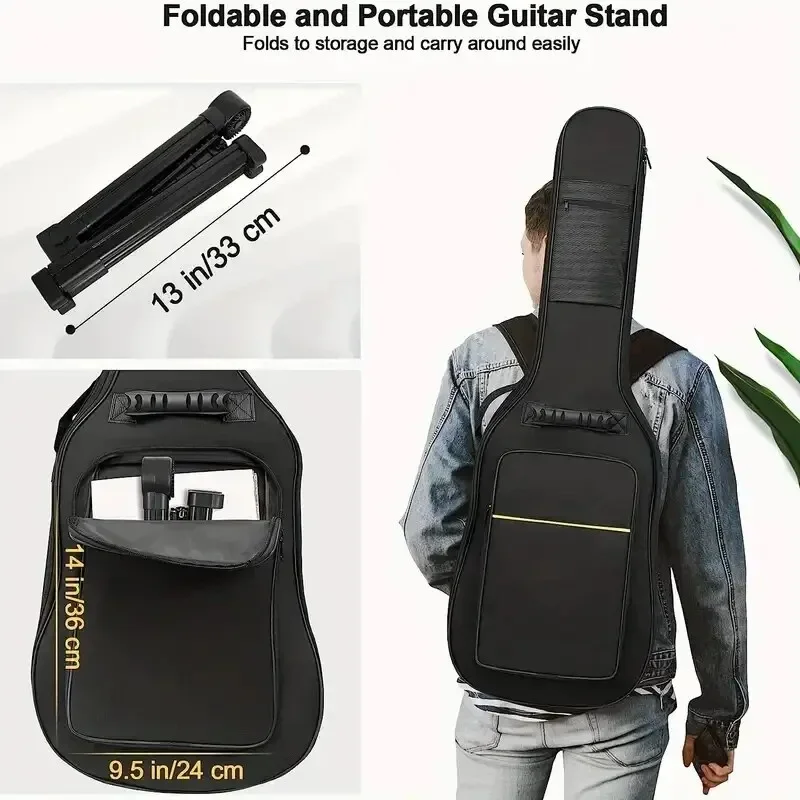 Supporto per chitarra pieghevole Supporto per chitarra verticale per chitarre acustiche Elettrico e basso Supporto da pavimento facile portatile e leggero