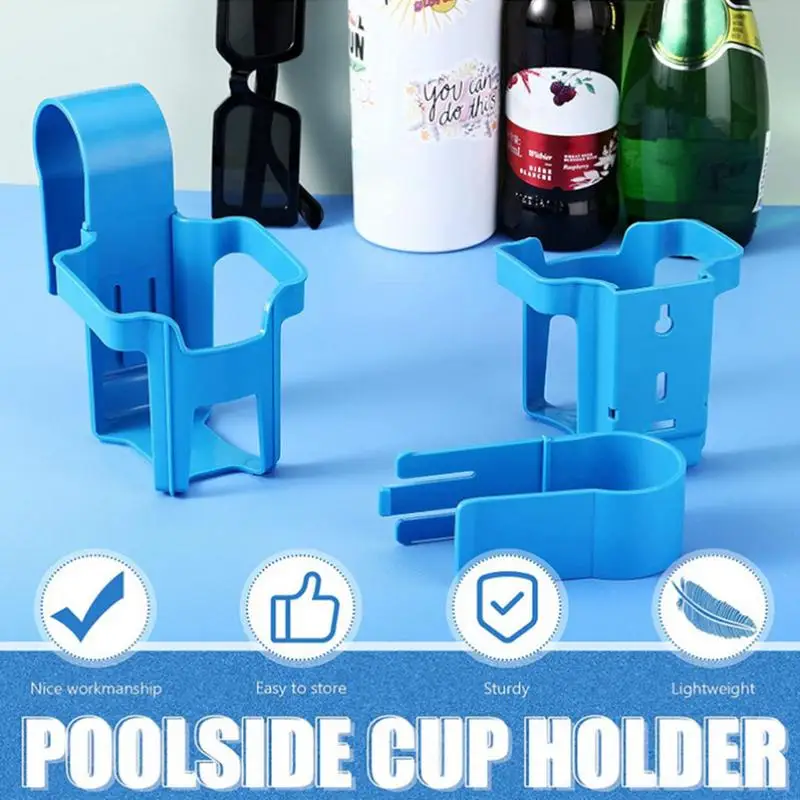 Cremalheira do armazenamento da piscina, 6pcs, suporte do copo, bebida, cerveja, vidro, lavanderia, detergente, pendurado