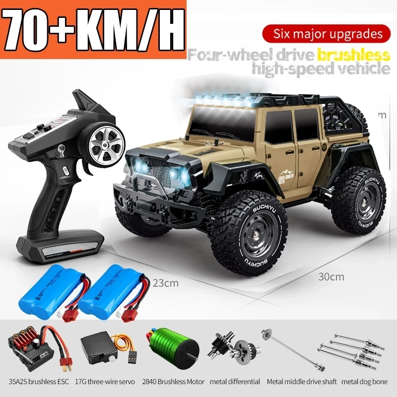 

2.4G 1/16 70KN/H or 50N/H 4WD Rc Cars LED Headlights Off Road 4x4 High Speed Brushless Motor Monster Truck Kids Toys Gift Boys