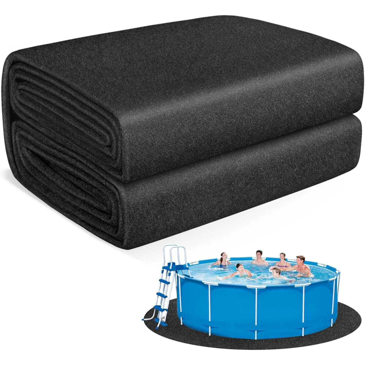 Thickened Pool Liner Pad for Above Ground Pool, 15 FT Round Under Mat Padding, Prevent Punctures, Extend Liner Life
