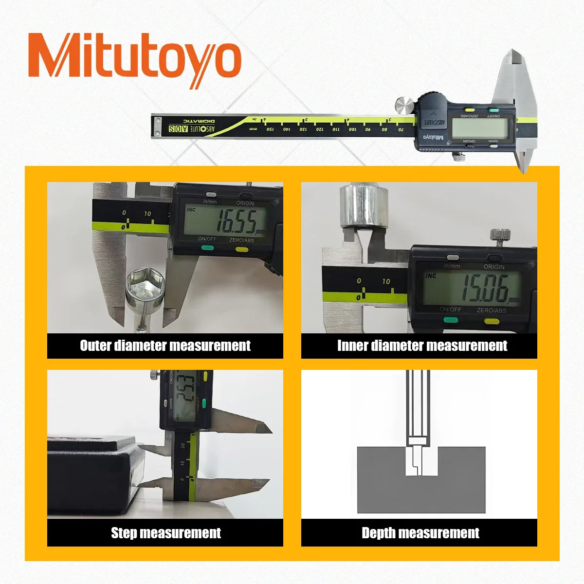 Mitutoyo 500-196-30 LCD Digital Caliper 0.01mm Precision Measurement Tool 150mm Range For Workshop And Precision Measurement image 5