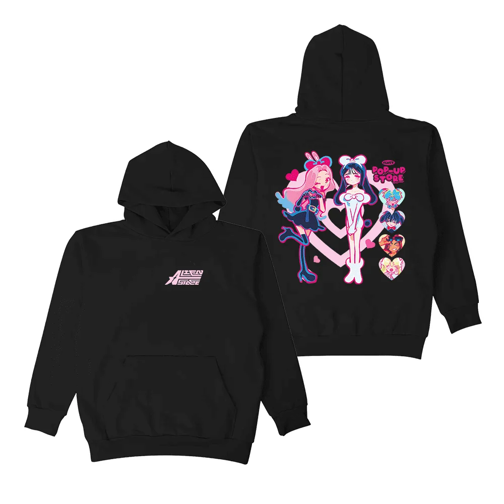 Alien Stage ALNST Hoodies for Women Pink Heart Mizi Sua Merch Pullover Long Sleeve