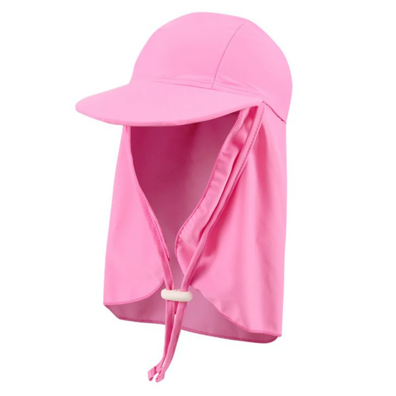 Children\'s Beach Cap Neck Cover UPF50 Kids Bucket Hat Summer Boys Girls Seaside Travel Outdoor Casual Sunscreen Swim Flap Hats