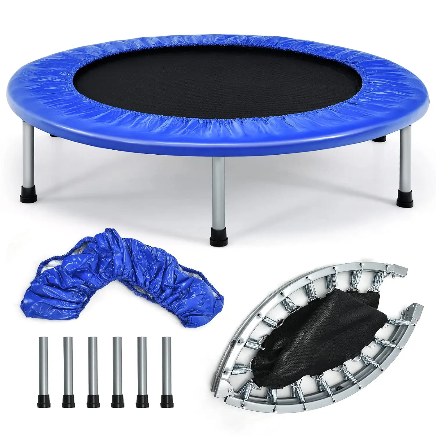 Foldable Mini Rebounder Trampoline for Adults, Safety Pad & Fitness Exercise, Custom