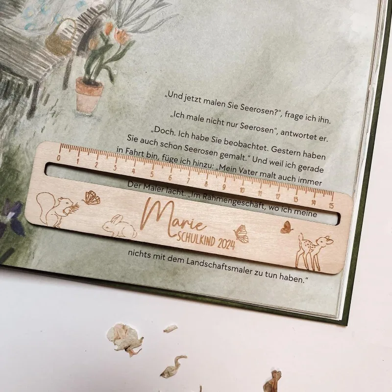 Student Wooden Hollow Ruler Children'S Stationery Measuring Tool School Stationery Gift Reading Strips Drawing Ruler 2025