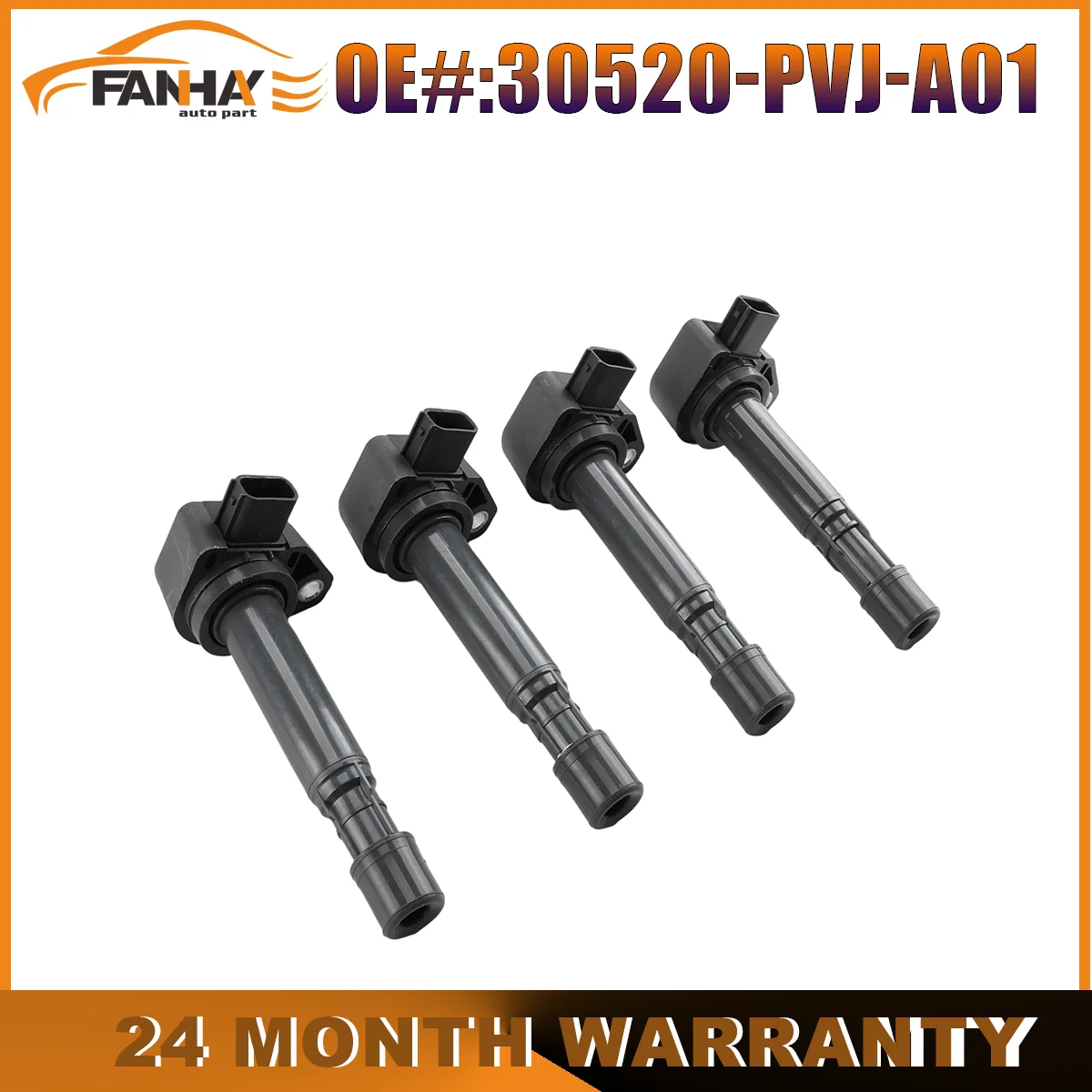 

30520-PVJ-A01 30520-PVJ-A11 4PCS Ignition Coil Set For The Honda Civic 1.7L 2001 2002 2003 2004 2005 30520-PVF-A01 30520-RDJ-A01