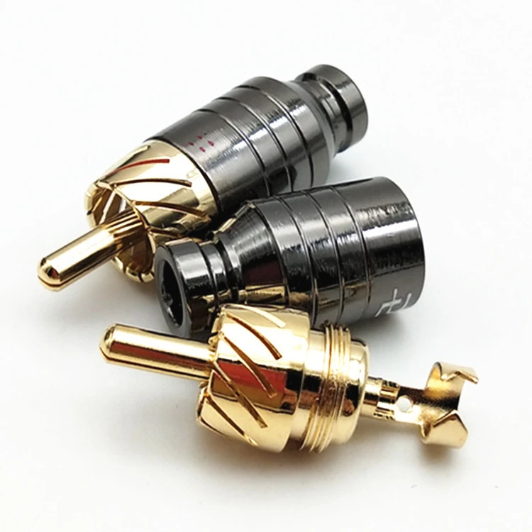 4Pcs Luxury Soldering RCA Plug Jack Connector Speaker Audio Output/Input Adapter Plug Gold plated Earphone connector jack