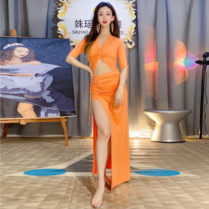 Belly dance training clothes New dance performance clothes in spring and summer of 2022 Oriental dance sexy hot drill dress