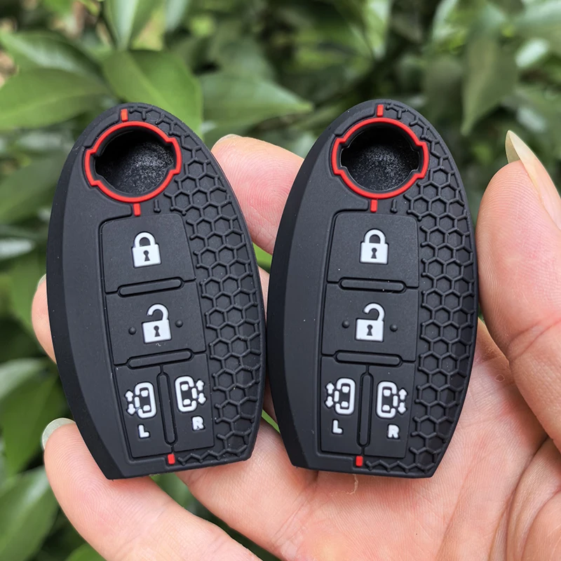 Für Nissan Quest Elgrand Nv200 Evalia Serena MPV 4-Tasten Silikon Autoschlüssel-Hülle Schlüssellose Fernbedienung Halter Smart Key Case