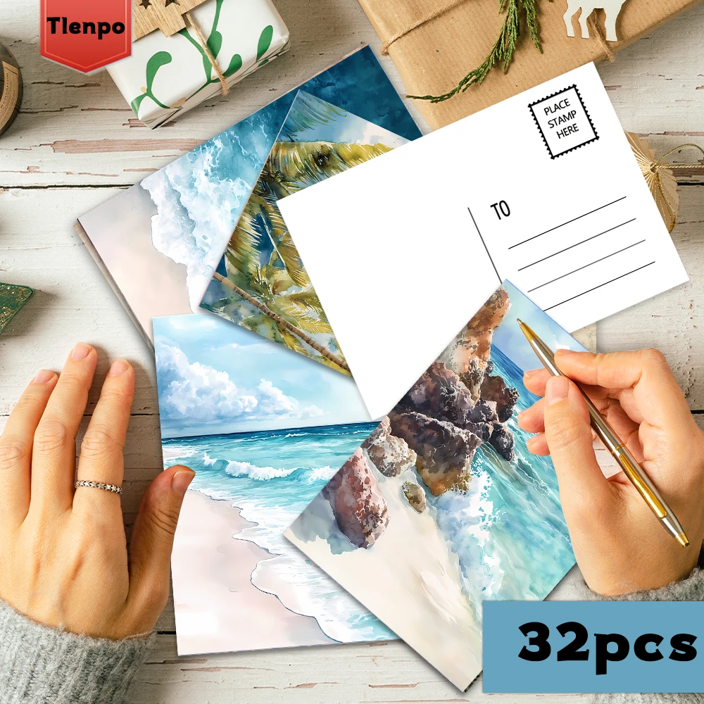 

32pcs, Sea Wolf Landscape Collection Postcards, Wall Stickers, Mailing Cards, Greeting Cards, DIY Postcards, Souvenir Postcards,