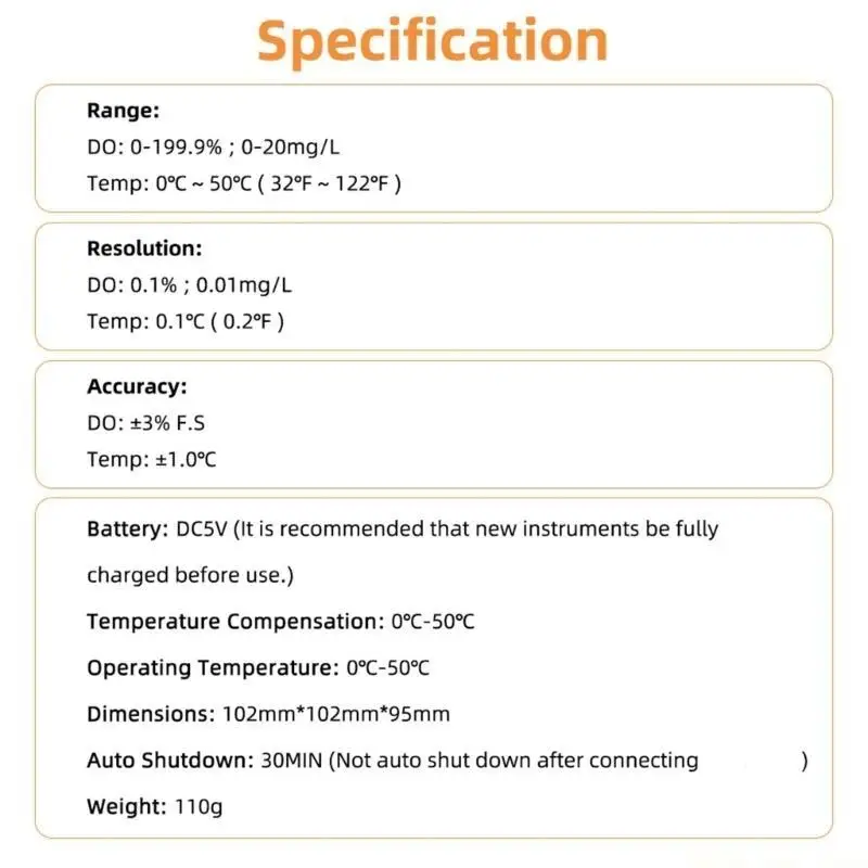 A2BE Floating Bluetooth-compatible Digital Dissolved Oxygen Meter 0-20Mg/L Waterproof 0-199.9% DO Tester Water Quality