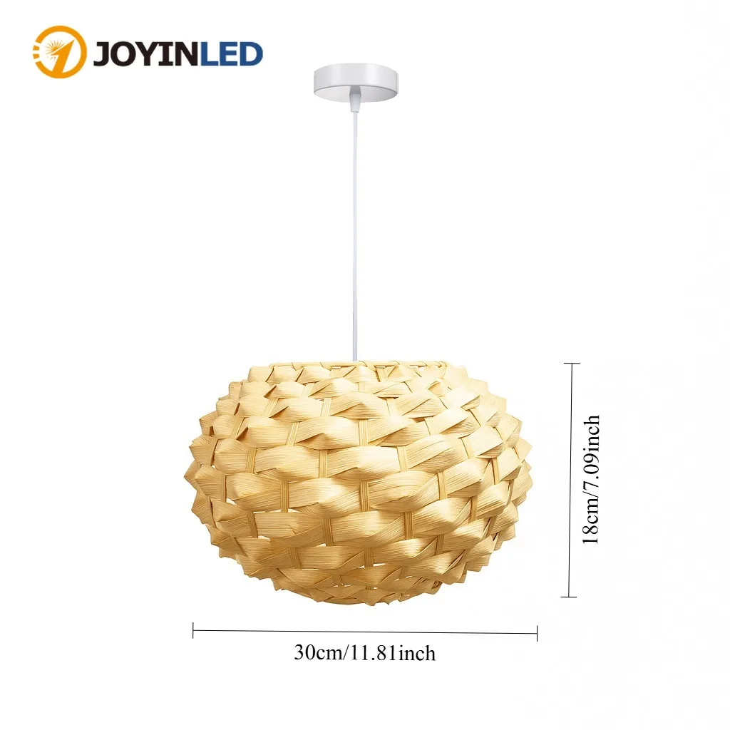 

Плетеная люстра JOYINLED из бамбука и ротанга в стиле фермерского дома, 30x18 см, светодиодный потолочный светильник E27 для ресторана и домашнего декора, подвесной светильник