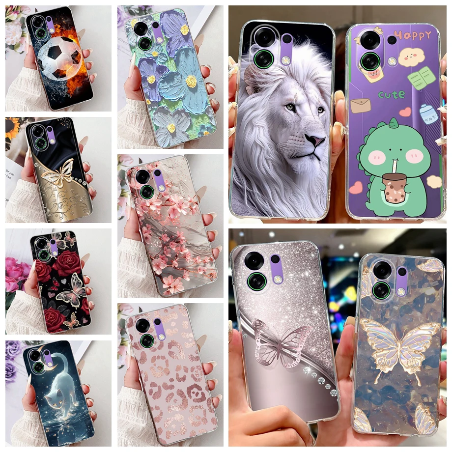 لينة سليم غطاء سيليكون شفاف ل ممن لهم K13 توربو برو K13 K13x فوندا القط زهرة الورد التنين موضة للصدمات الوفير كابا