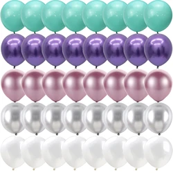 40PCS The Mermaid Theme Party Purple Blue Confetti Balloons Halloween Christmas New Year's Birthday Party Decorations Globos