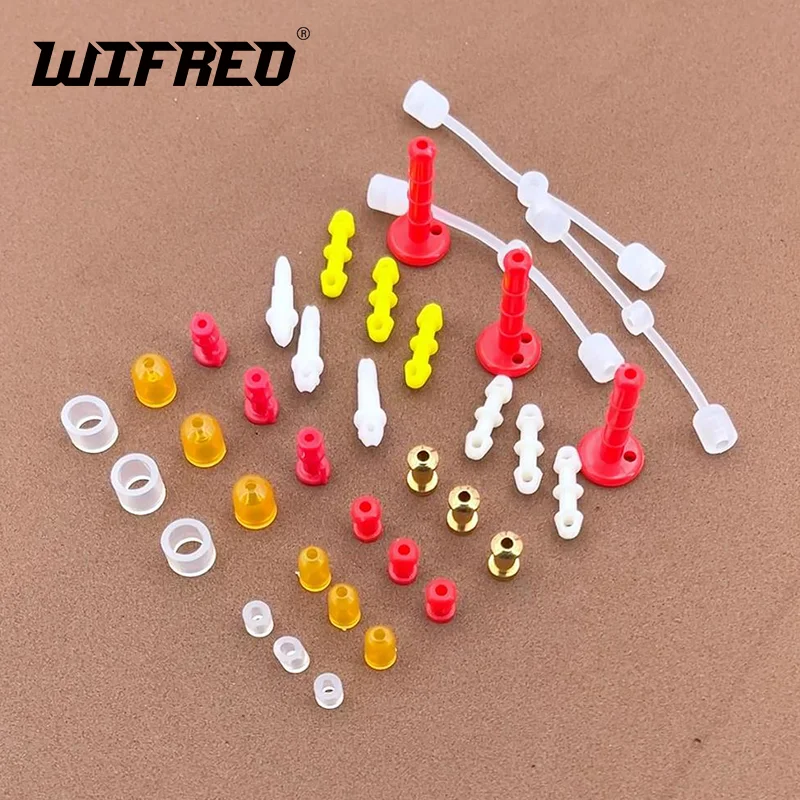 

Wifreo 20pcs Copper/Plastic Slide Parts Snapper Silicone Skirts Rubber Tie Fixed Parts Jig Assist Hook Saltwater Fishing Tackle