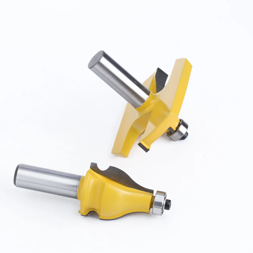 2pcs 12 12.7mm Shank Milling Cutter for Wood Woodworking Cutters Armrest Mill Handrail Router Bits Set Wavy Flute Tenon
