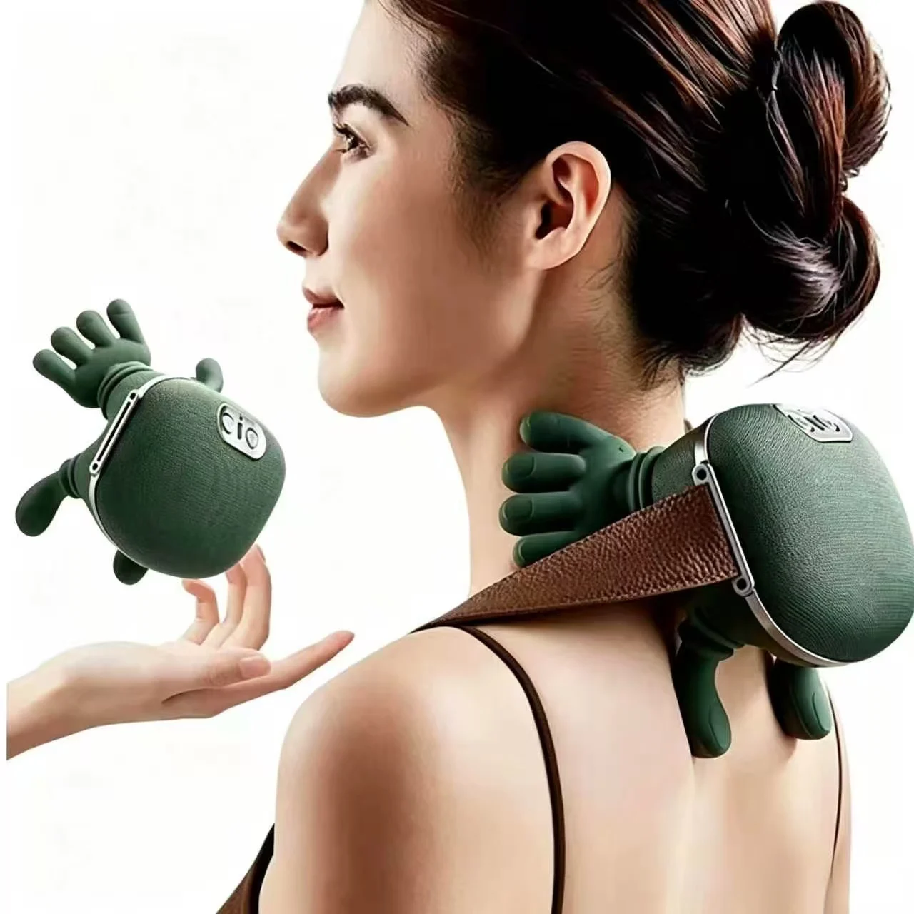 Deep Kneading Neck Shoulder Massager, Simulated Hand Electric Massage Tool, Wireless Pain Relief for Home and Travel