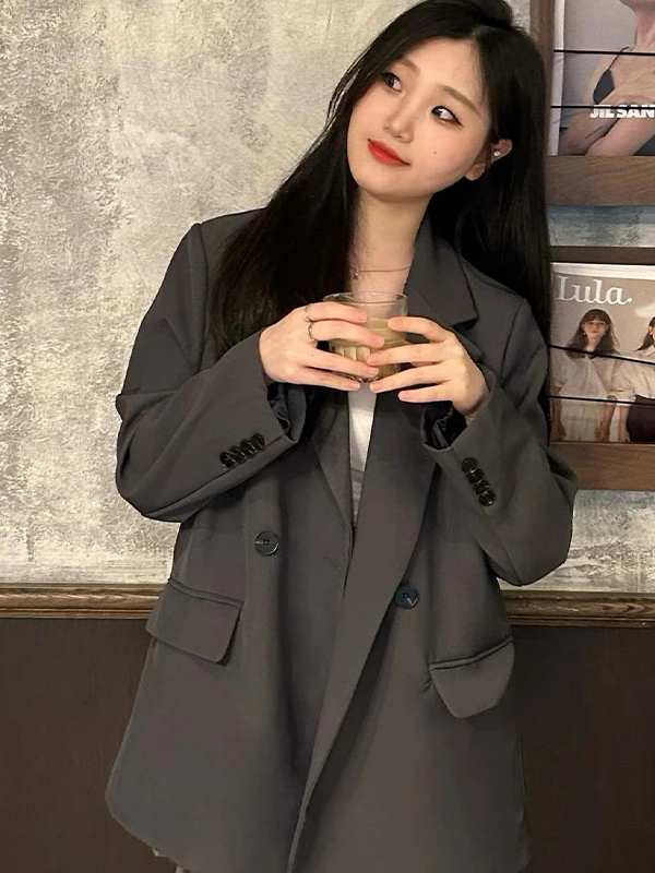 

Ele ey Suit Jaet Women's Spring Autumn 2026 New Korean Sle Slimming Personali Small Size Western Clothes Top Trendy