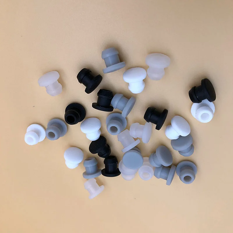 Silicone Rubber Caps T Type Plug Cover Snap-on Gasket Blanking End Seal Stopper 2.5mm-15mm Black/White/Gray/Transparent