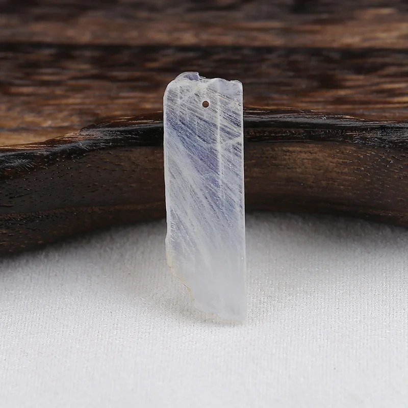 Natural Drusy White Quartz Long Strip Pendant Beads for Jewelry Making, Handmade Natural stones beads