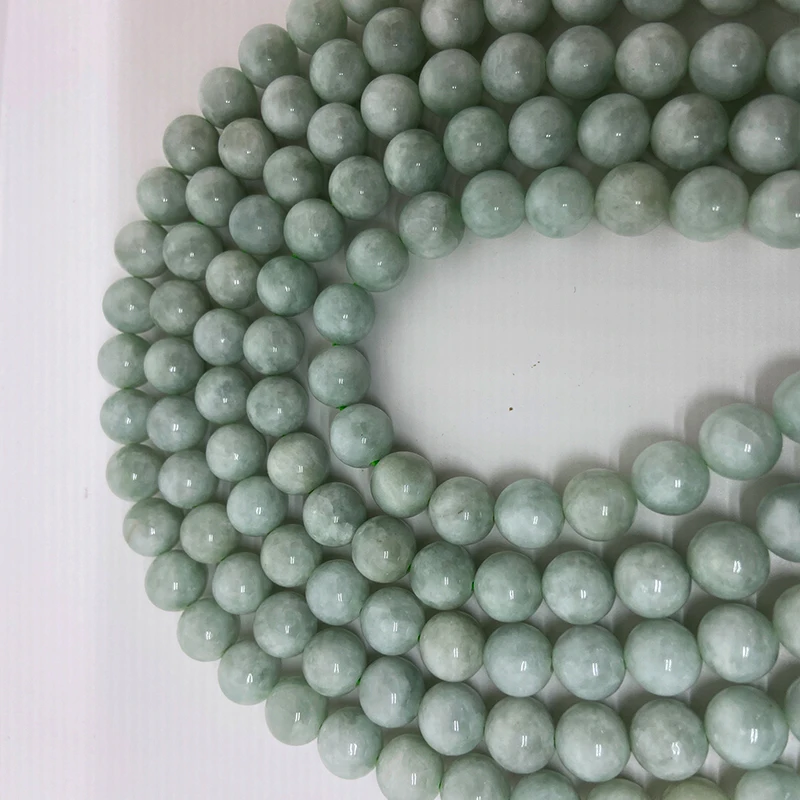 6 8 10MM  AAA Natural Burmese Jade Gem Stones Beads Loose Bead Burma Jade Gemstone Full Strand Round Loose Beads 15