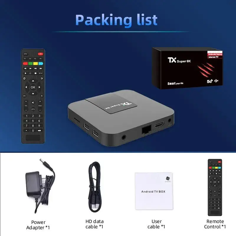 الإصدار العالمي TX Super 8K Smart Android 10 Set Top TV Box Media 2GB 16GB Wifi RK3228 مشغل الوسائط مقابل ليمون q5 solovox q8