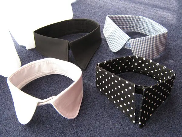 

Peter Collar Small Round Neck Retro Fake Collar Black and White Plaid Polka Dot Fake Collar for Women