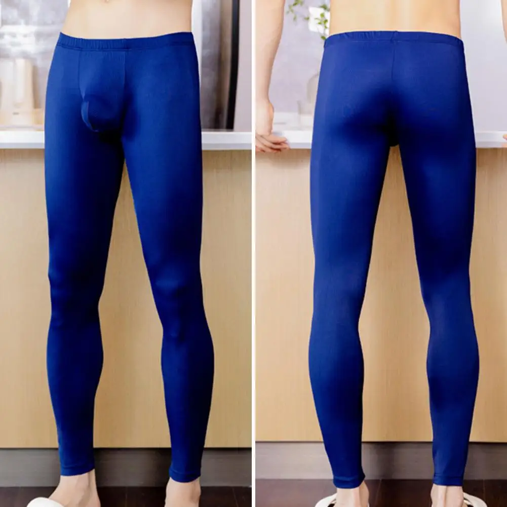 Legging penyerap kelembaban pria, celana panjang Fitness cepat kering, warna Solid pinggang elastis untuk Yoga nyaman