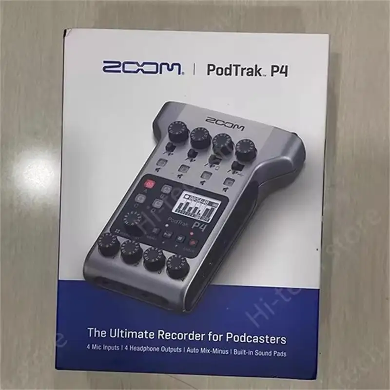 ZOOM Podtrak P4 Portable 2-input 2-output Interview Audio podcast recorder with 4 Mic-Input and USB audio interface