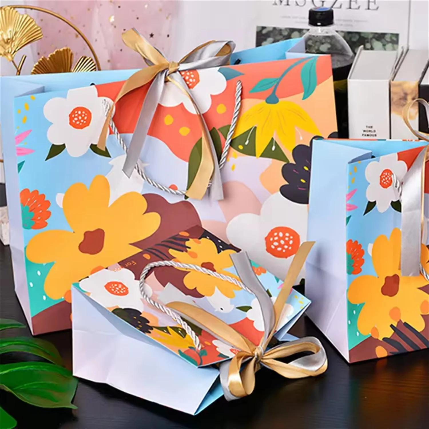 

24 шт., бумажная упаковка с лентой, веревка для галстука, подарочные пакеты для свадебной вечеринки, упаковка ювелирных изделий, шоппинг, детский душ, день рождения, конфеты, 24 шт.